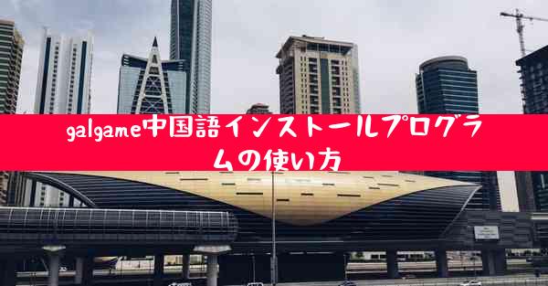 galgame中国語インストールプログラムの使い方