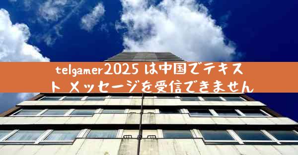 telgamer2025 は中国でテキスト メッセージを受信できません