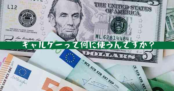 ギャルゲーって何に使うんですか？