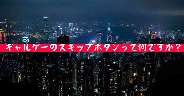 ギャルゲーのスキップボタンって何ですか？