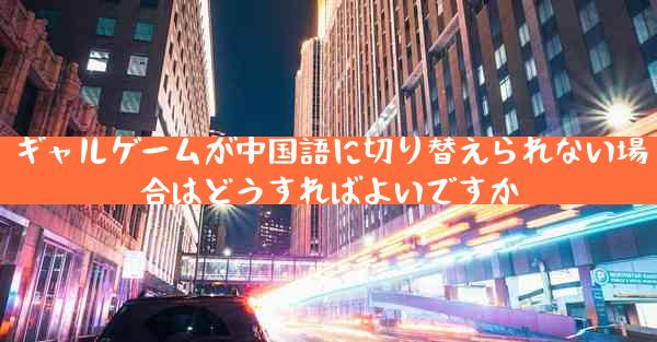 ギャルゲームが中国語に切り替えられない場合はどうすればよいですか