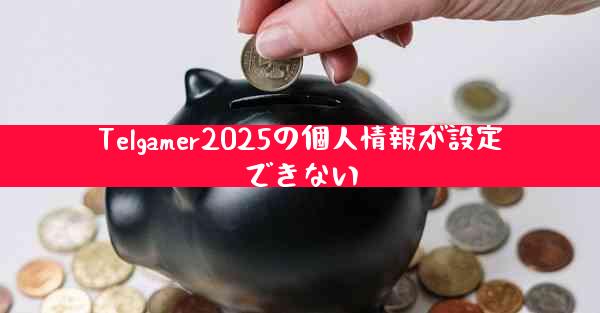 Telgamer2025の個人情報が設定できない
